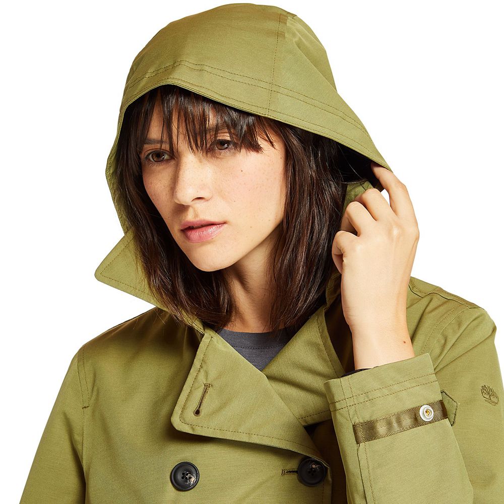 Timberland Παλτο Γυναικεια Ελιά - Classic Waterproof Trench - Greece 7410935-HX